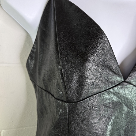 Super Down Revolve Black Vegan Faux Leather Dress - Picture 11 of 12